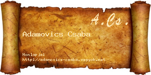 Adamovics Csaba névjegykártya